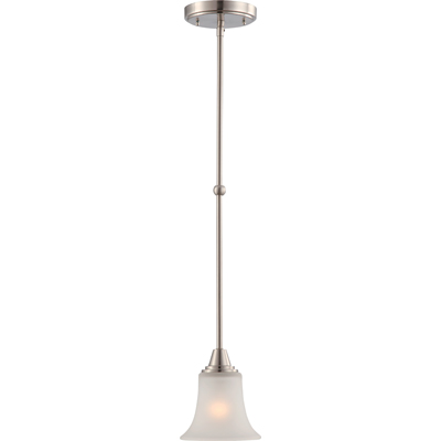 Nuvo Lighting 60/4148  Surrey - 1 Light Mini Pendant with Frosted Glass in Brushed Nickel Finish